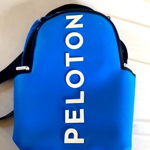 Peloton laptop backpack . Small outer tear on outside , not on inside at all.